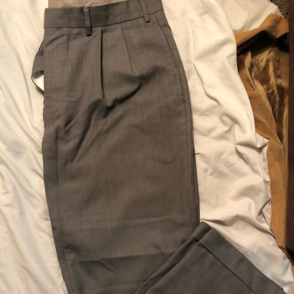 Ralph Lauren Gray Pleated Dress Slacks 36W 32L